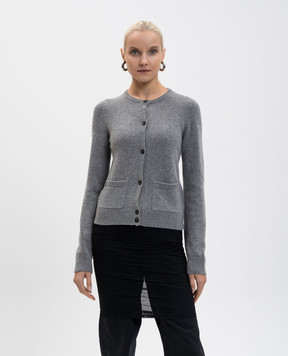 Maison Margiela MM6 Grey wool cardigan with emblem S62HP0036M13187