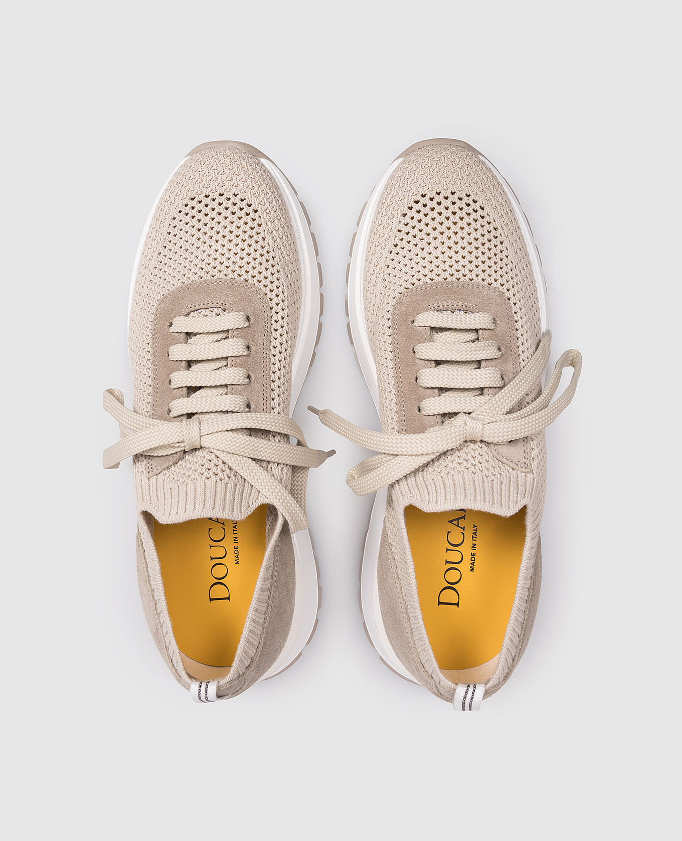 Beige sneakers with textured logo Doucal's 4