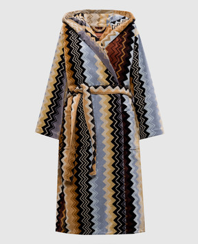 Missoni Home Brown terry long robe Giacomo with pattern 1G3AC99708