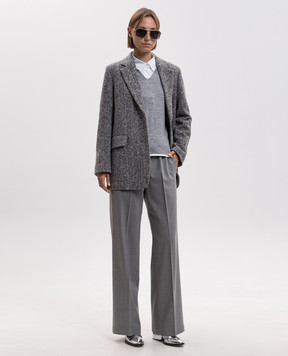 Peserico Gray jacket with patterned wool S21474Z08397