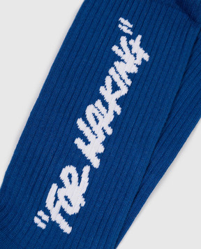 Off-White Blue socks For walking OMRA085F25KNI002