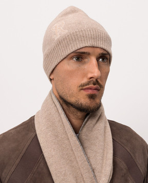 Stefano Ricci Beige cashmere hat K606040CUFF26305