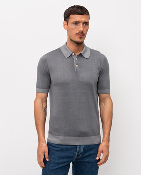Cashmere&Whiskey Grey cotton polo shirt M54268052