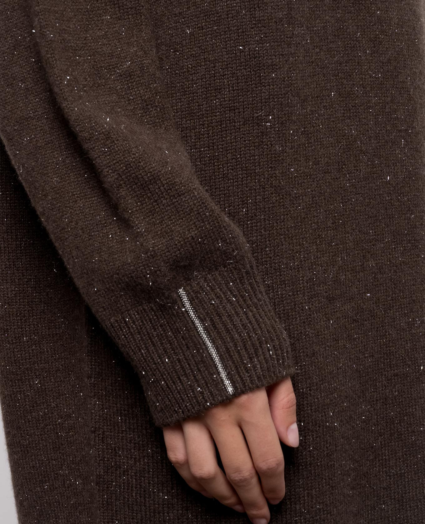 Brown midi dress with wool and silk Peserico 5