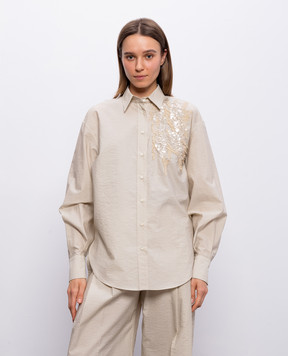 Brunello Cucinelli Beige shirt with sequins M0F79RJ926