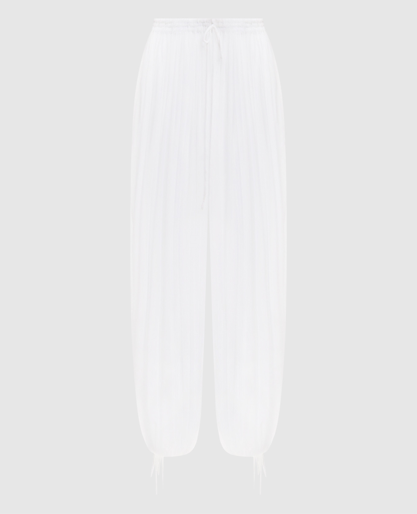 White draped pants