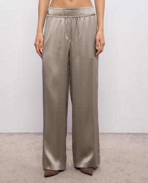 Brunello Cucinelli Khaki silk pants M0C59P8942