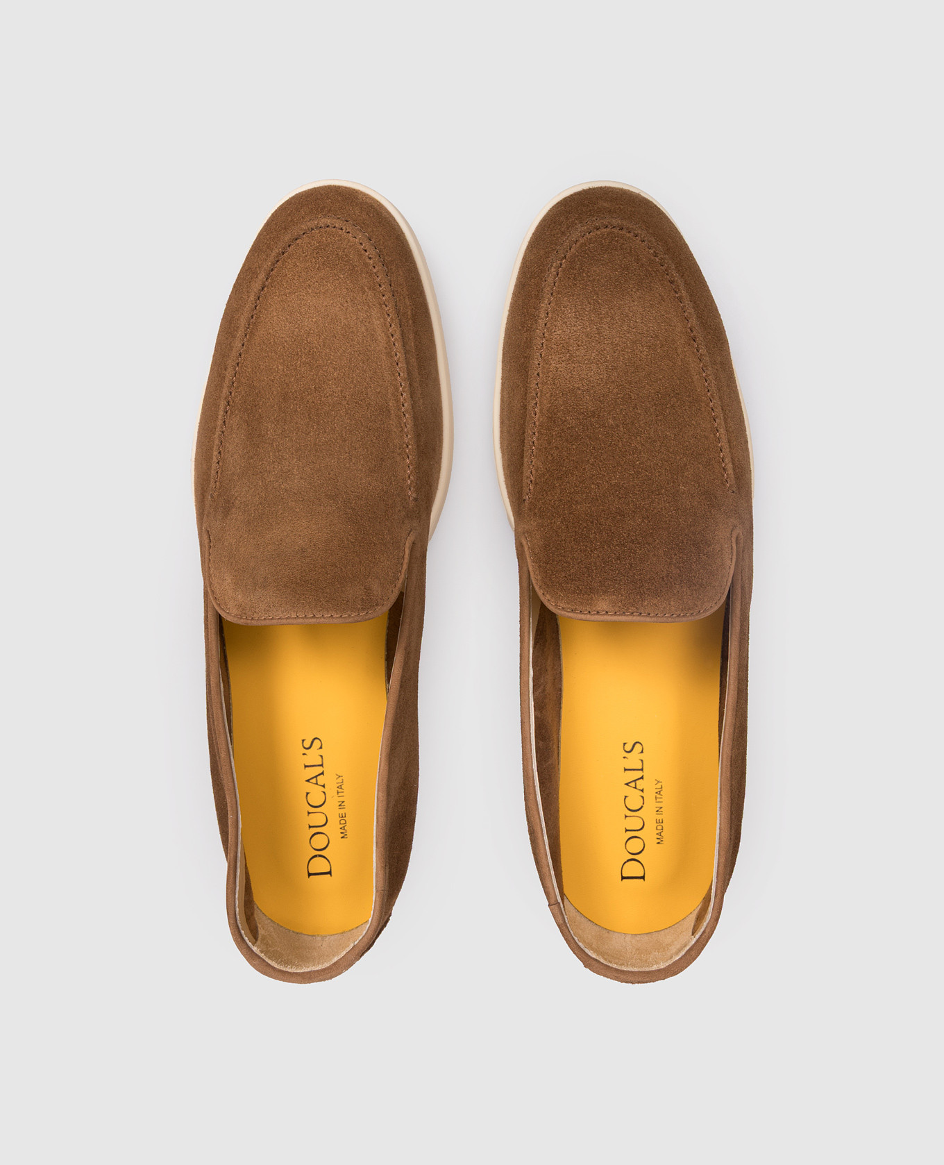 Brown suede loafers with logo Doucal's 4