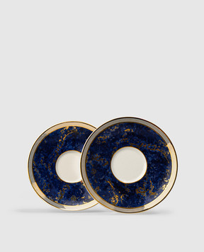 Stefano Ricci Set of porcelain tea cups and saucers OTT002LAPIS2
