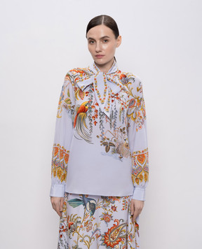 Etro Blue printed silk blouse WRJA009199SP1N6