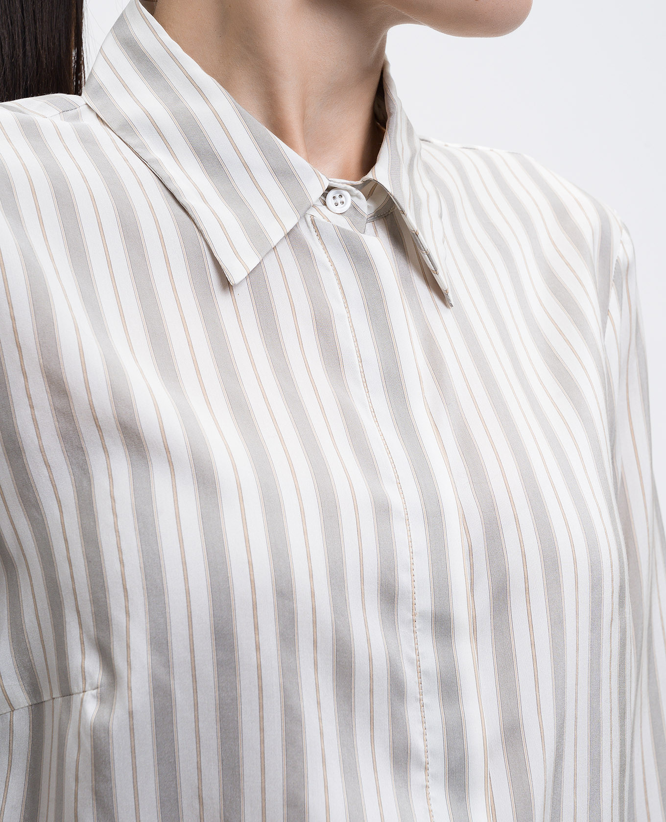 White striped silk blouse Peserico 5