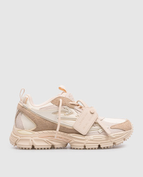 Off-White Beige Be Right Back logo combination sneakers OWIA289F25LEA0016404