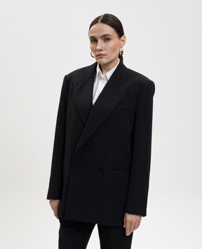 Balmain Black double-breasted jacket GF1SI660WC09