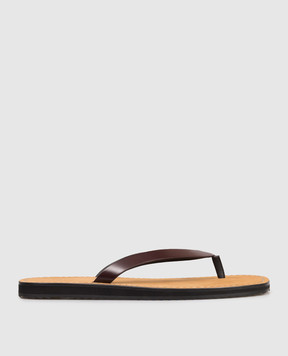 The Row Burgundy Leather City Flip Flop F1388L60C