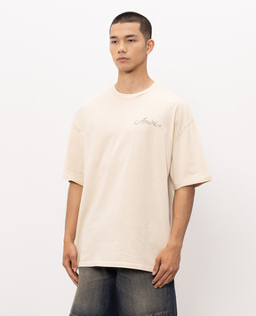 AMIRI Beige MA QUAD CHECKERBOARD T-shirt AMTOJR1172