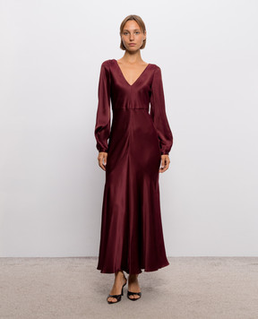 Gabriela Hearst Burgundy Peyton silk dress 4264198S096