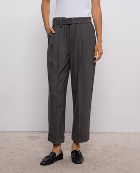Brunello Cucinelli Gray pants with wool MPW07P8995