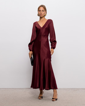 Gabriela Hearst Burgundy Peyton silk dress 4264198S096