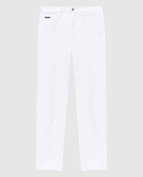 Dolce&Gabbana White jeans with logo plate GP16UDG8PG8
