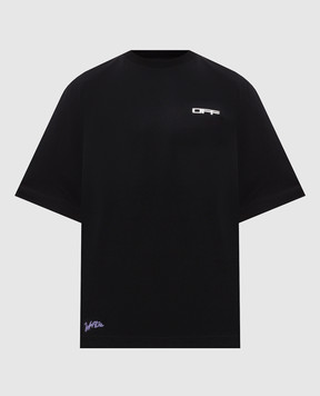 Off-White Black T-shirt with Off print 44MAA120F26J008