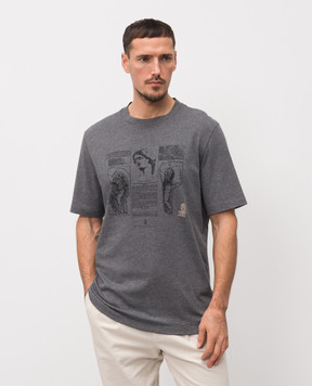 Brunello Cucinelli Gray T-shirt with print M0B138517