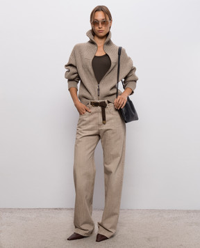 Brunello Cucinelli Brown cashmere and wool cardigan MBM753506P
