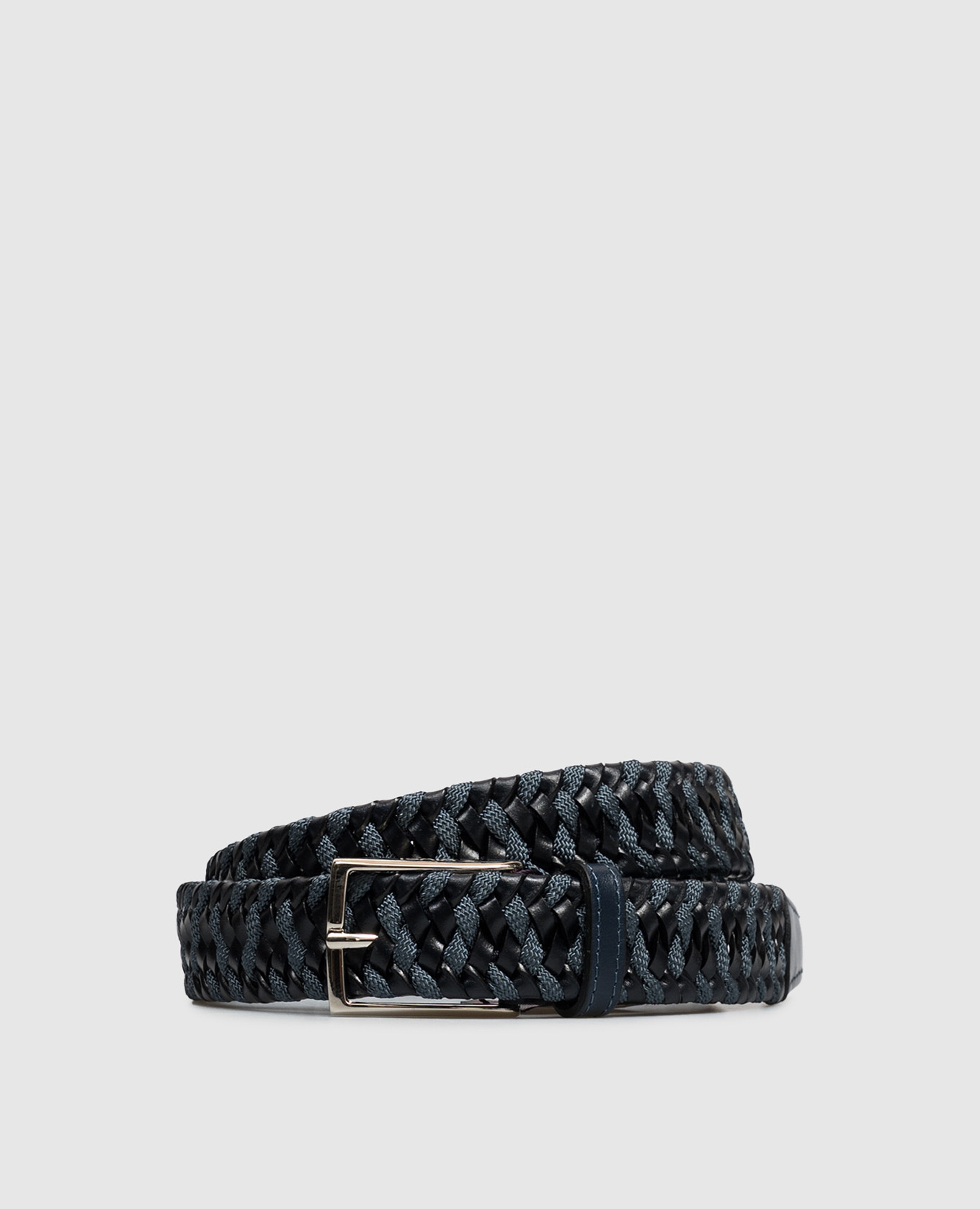 Blue combination braided belt