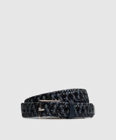 Blue combination braided belt