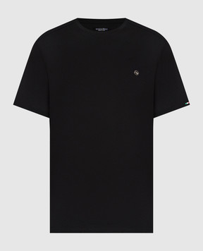 Stefano Ricci Black T-shirt with emblem MNH6104920803