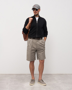 Brunello Cucinelli Khaki linen shorts MH262G0620