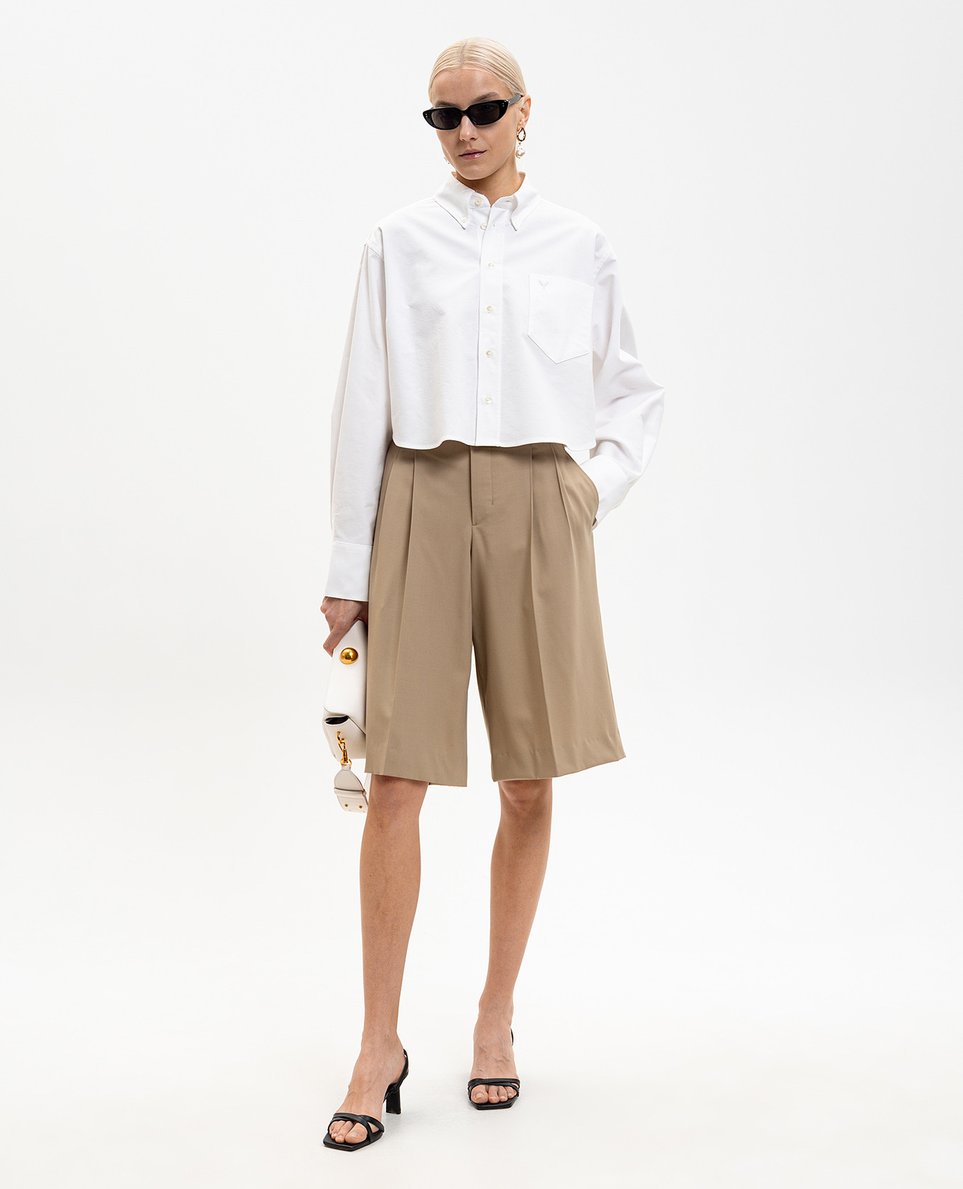 Beige wool Bermuda shorts Ami Paris 2