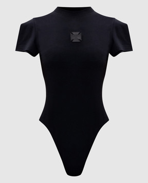 Vetements Black bodysuit with brand patch WE76BD537B