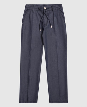 Stefano Ricci Children's blue pants with logo patch Y8T6101090TSOBL