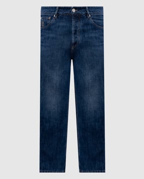 Brunello Cucinelli Blue jeans with logo patch M0Z37D3210
