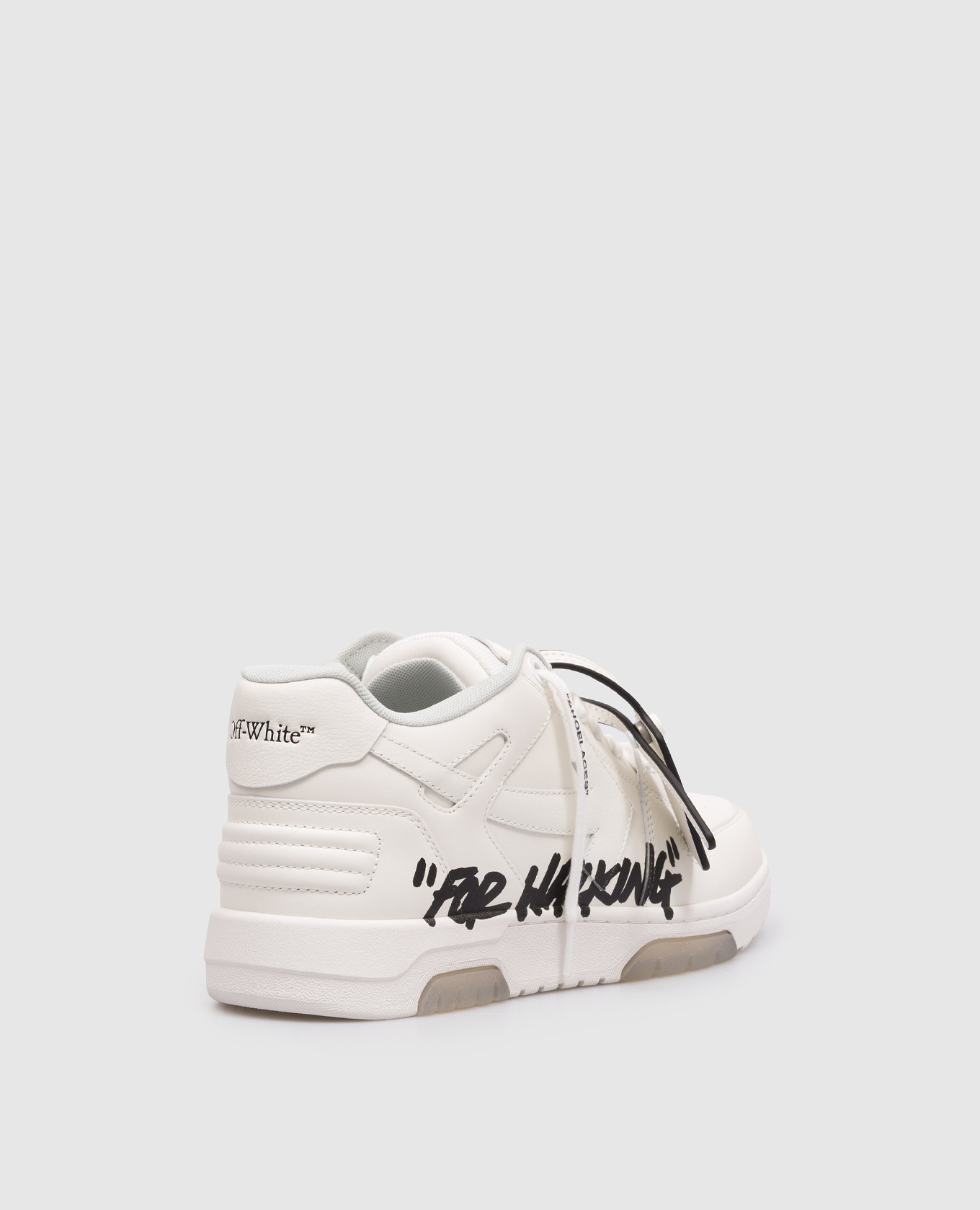 

Out Of Office For Walking White Leather Sneakers with Print Off-White