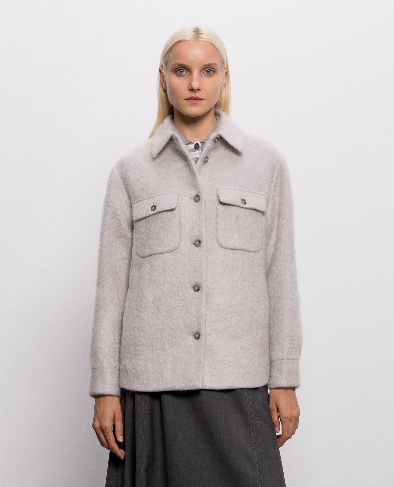 Gray jacket with wool Peserico 3