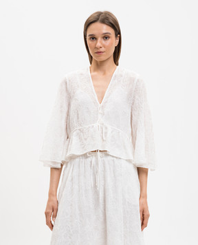 Ballantyne White silk blouse BLW257RCS00