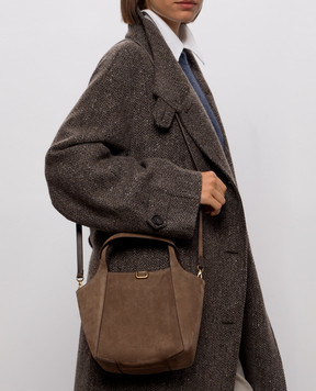 Brunello Cucinelli Brown suede bag Storial MBDLB2840