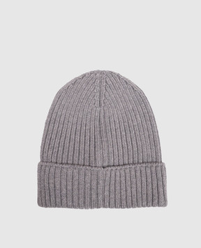 Moncler ENFANT Children's gray wool hat with patch L29543B00009M1131