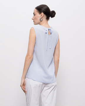 Peserico Blue top with silk M0868907000