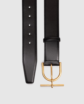 Balmain Black leather belt with logo FM0WA083LSLX
