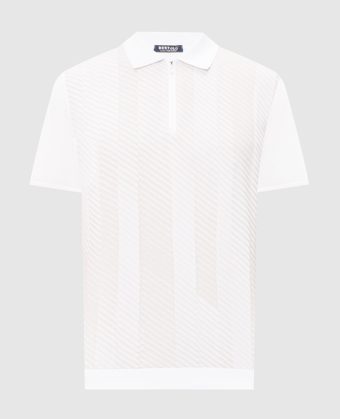 

White polo shirt with striped pattern Bertolo Cashmere