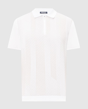 Bertolo Cashmere White polo shirt with striped pattern 902541002543