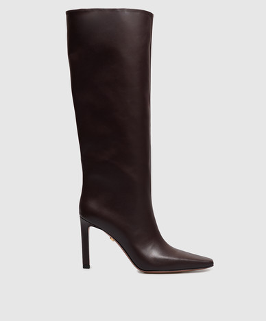 Burgundy leather boots