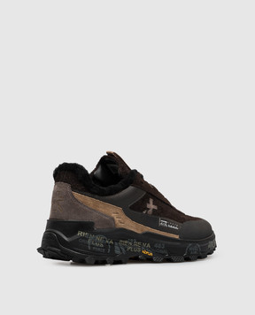Premiata Brown Devin combination sneakers with fur DEVIN