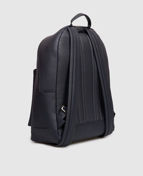 Stefano Ricci Blue leather backpack with textured logo ND213G9UMRVH
