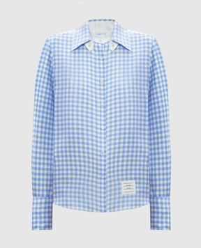 Thom Browne Blue checked silk shirt FLR016CF1040
