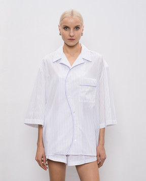 SSHEENA White Corta striped shirt with embroidery 26SSCORTATS26003