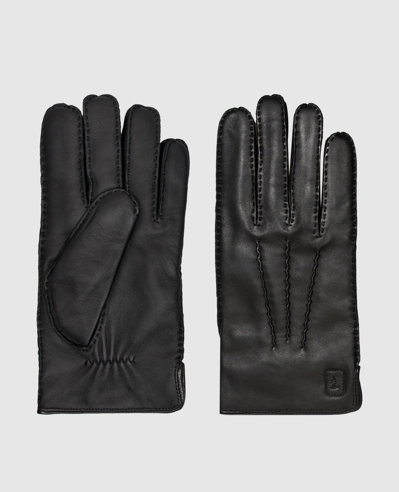Black leather gloves