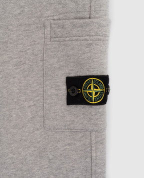 Stone Island Children's gray insulated pants with logo K2S166200001S0M2014